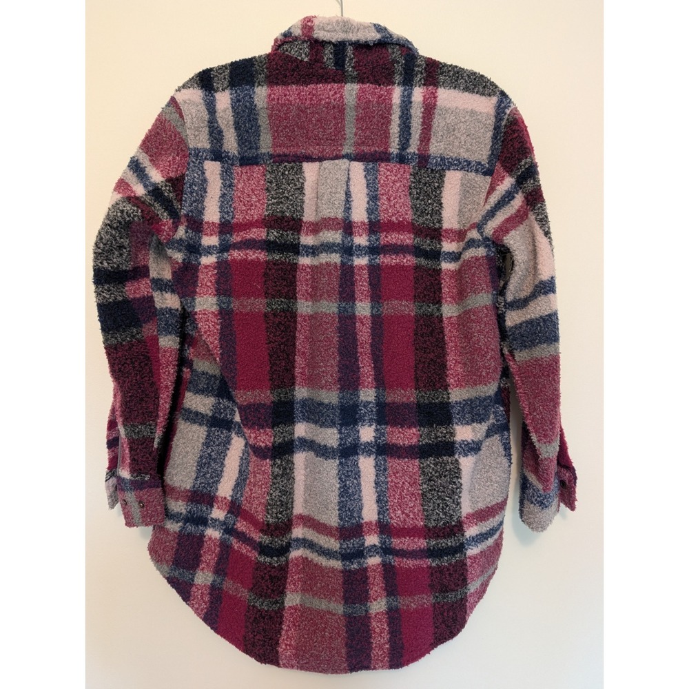 Legendary Whitetails Womens Small Plaid Sherpa Fleece Shacket Jacket Berry Pink - Picture 2 of 9